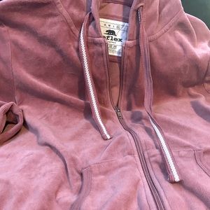 pink track suit crop zip up top